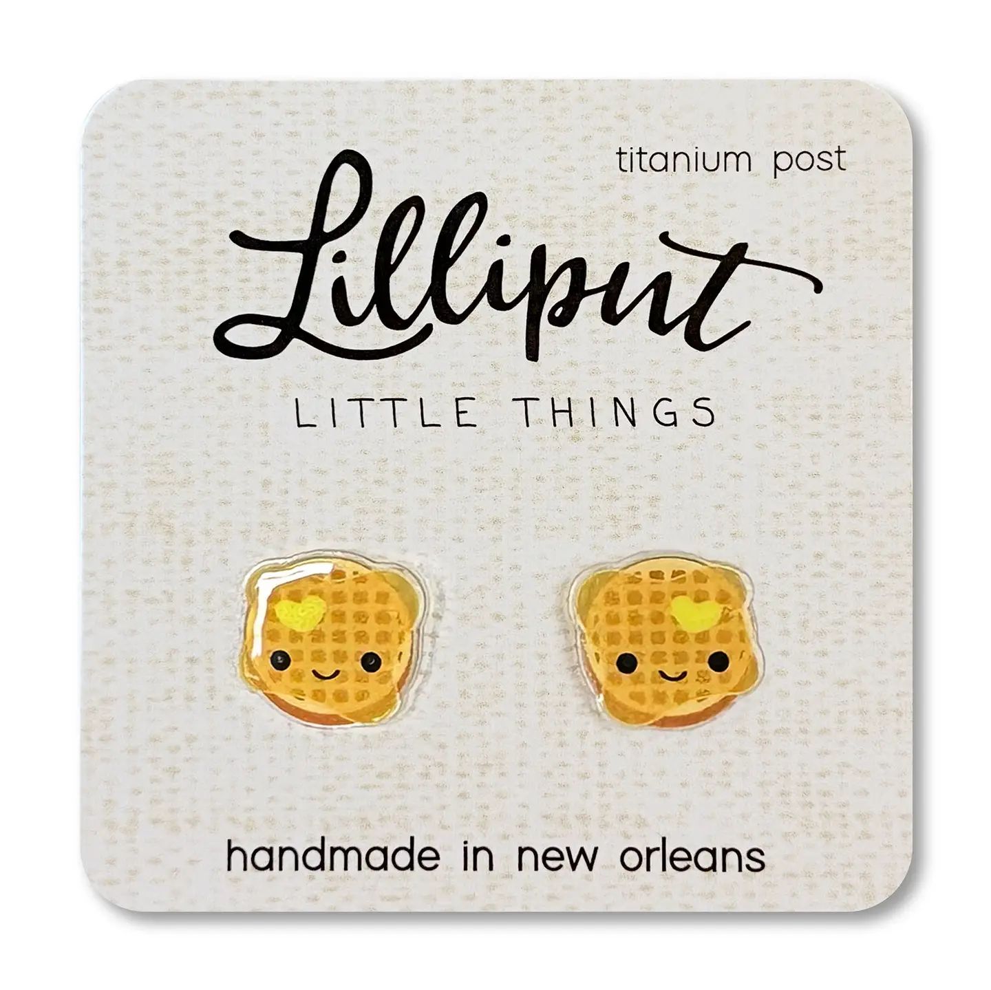 Lilliput Kawaii Waffle Post Earrings