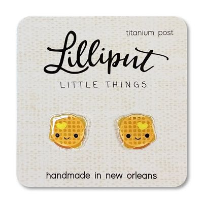 Lilliput Kawaii Waffle Post Earrings