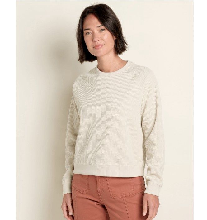 Toad&amp;Co Bitterroot Long Sleeve Women's Pullover, Color: Almond, Size: Small