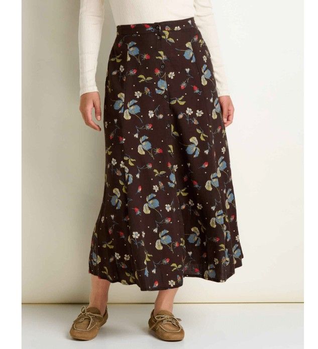 Toad&amp;Co Women's Manzana Paneled Midi Skirt, Color: Barnwood Print, Size: XS