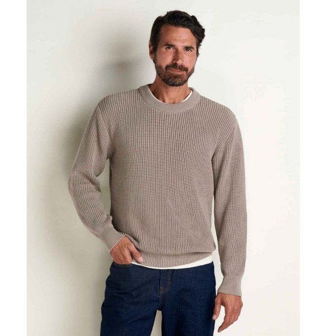 Toad&amp;Co Men's Butte Crew Sweater, Color: Dark Chino, Size: Medium