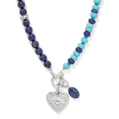 Token Charm Lapis Turquoise Necklace