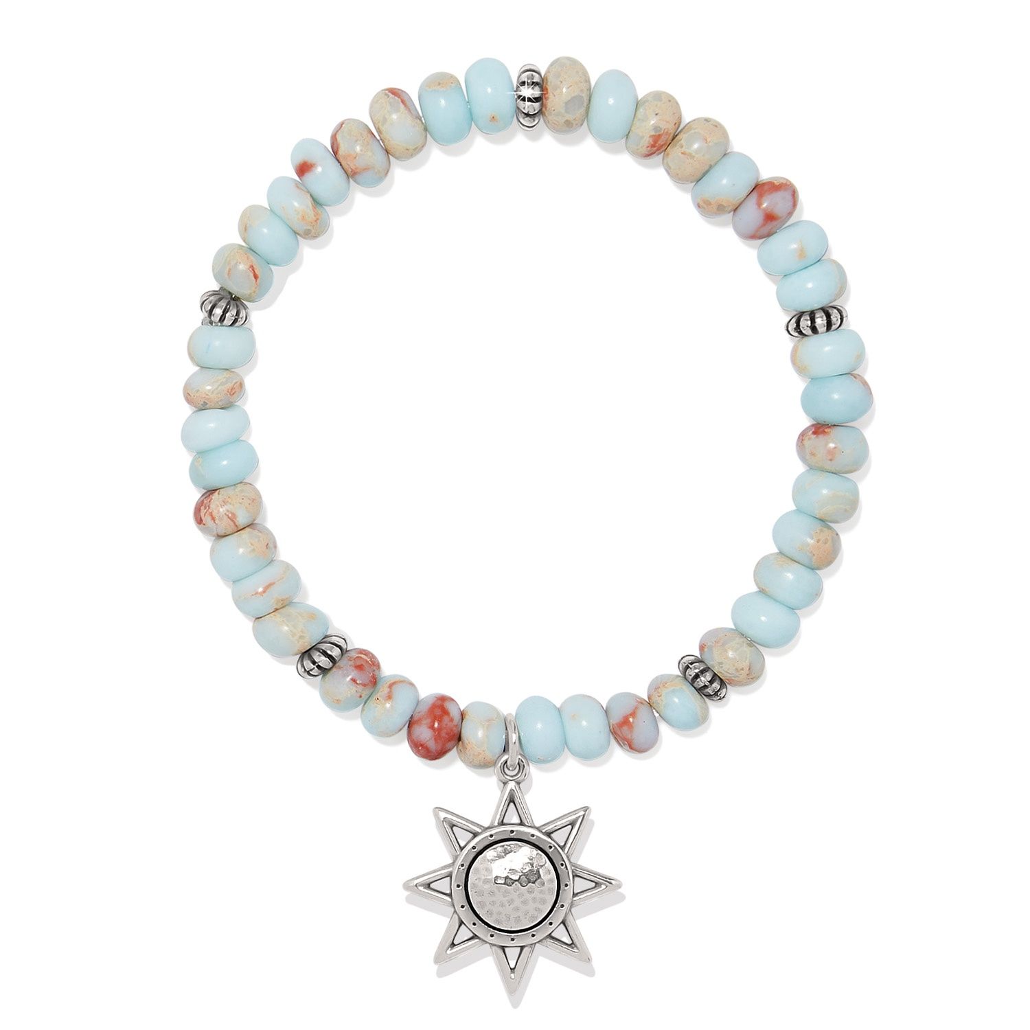Brighton Mosaic Mojave Beam Stretch Bracelet, Color: Silver/Blue