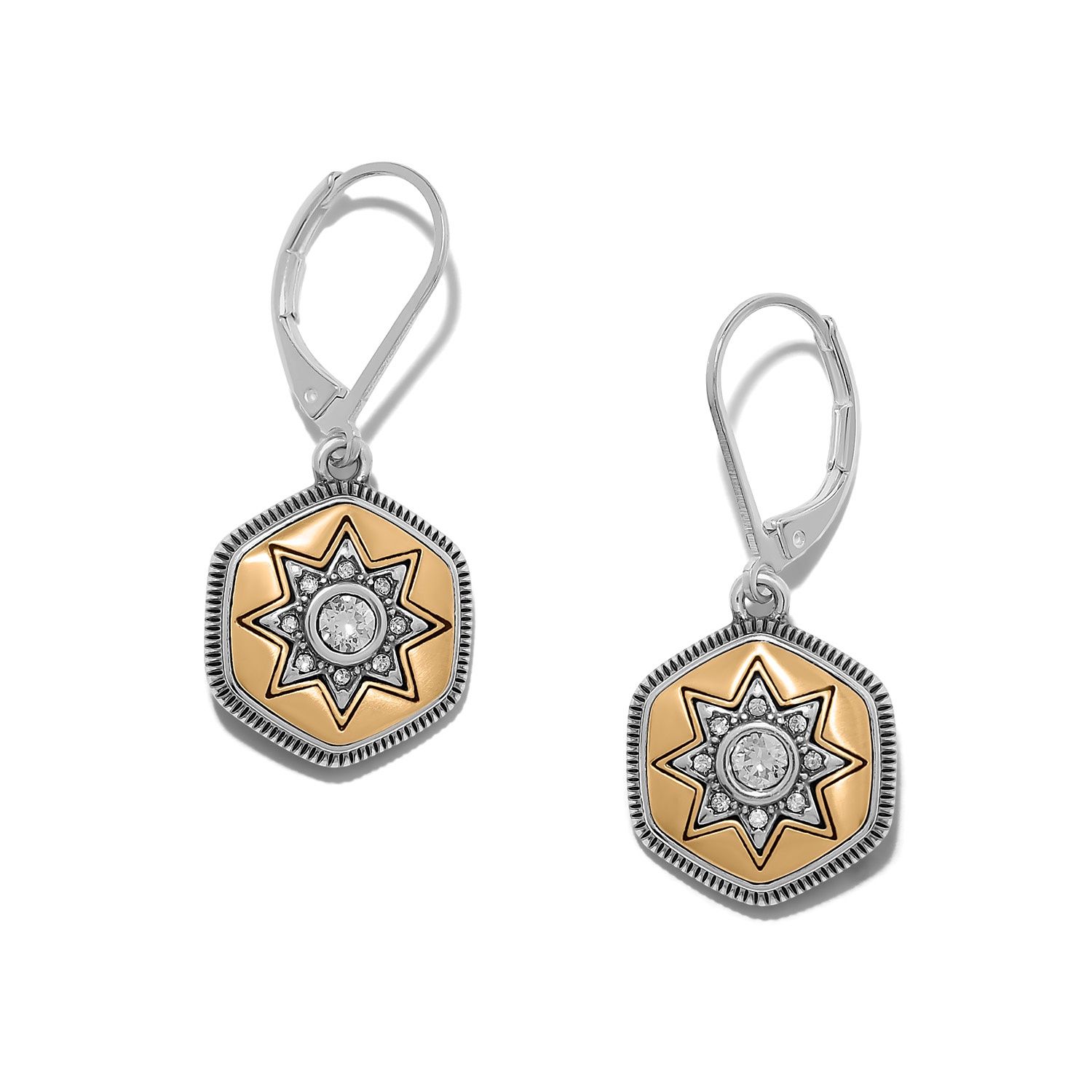 Brighton Mosaic Nova Leverback Earrings, Color: Silver/Gold