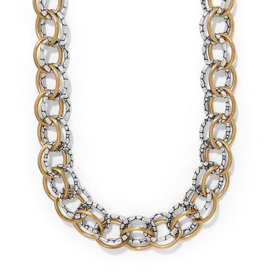 Pebble Link Two Tone Necklace