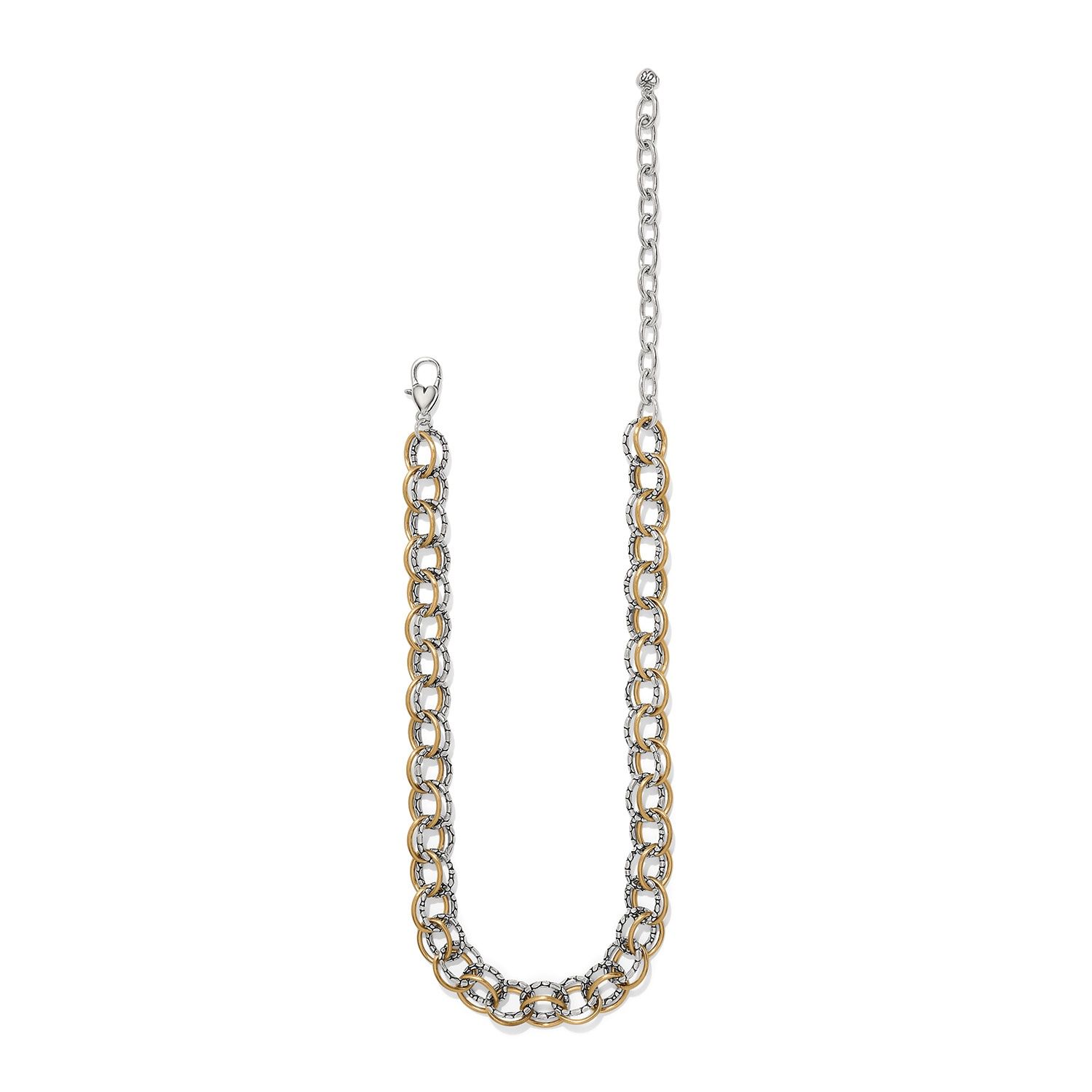 Brighton Pebble Link Two Tone Necklace, Color: Silver/Gold