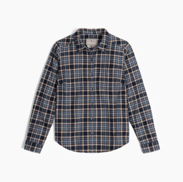 Royal Robbins Lieback Flannel Long Sleeve Women's Shirt, Color: Naval Tomalas Plaid, Size: XS