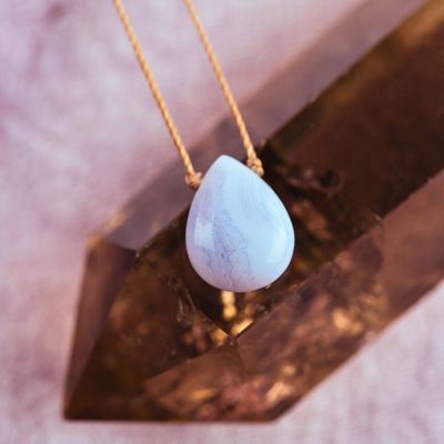 SoulKu Blue Lace Agate Luxe Necklace for Beautiful Mom