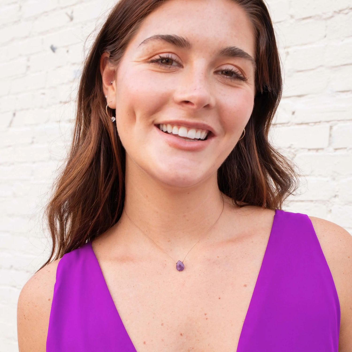 SoulKu Amethyst Luxe Necklace for Fearless, Color: Amethyst, Size: 16 -18 inch