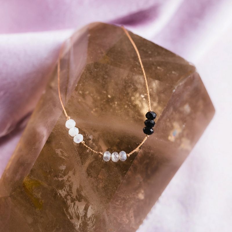 SoulKu Menopause Necklace with Black Onyx, Labradorite, &amp; Moonstone