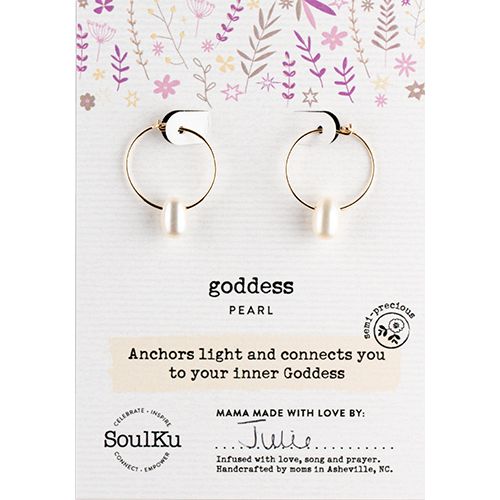 SoulKu Pearl Gold Hoop Earrings for Goddess