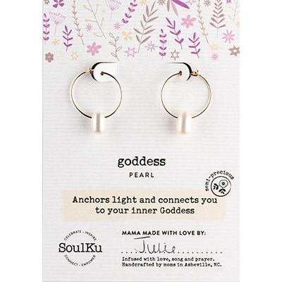 SoulKu Pearl Gold Hoop Earrings for Goddess