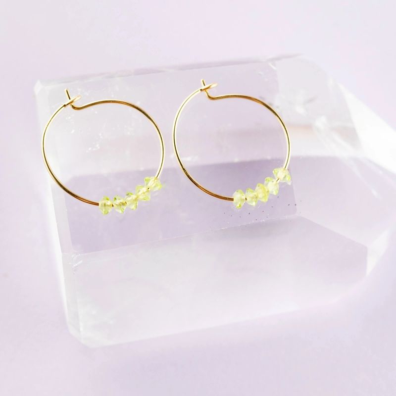 SoulKu Peridot Gold Hoop Earrings for You Got This