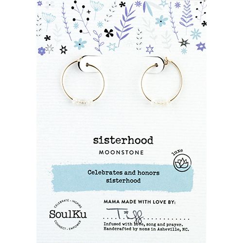 SoulKu Moonstone Gold Hoop Earrings for Sisterhood
