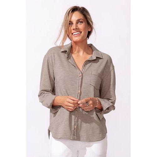 Escape Terry Shacket, Women's, Color: Fog, Size: Small