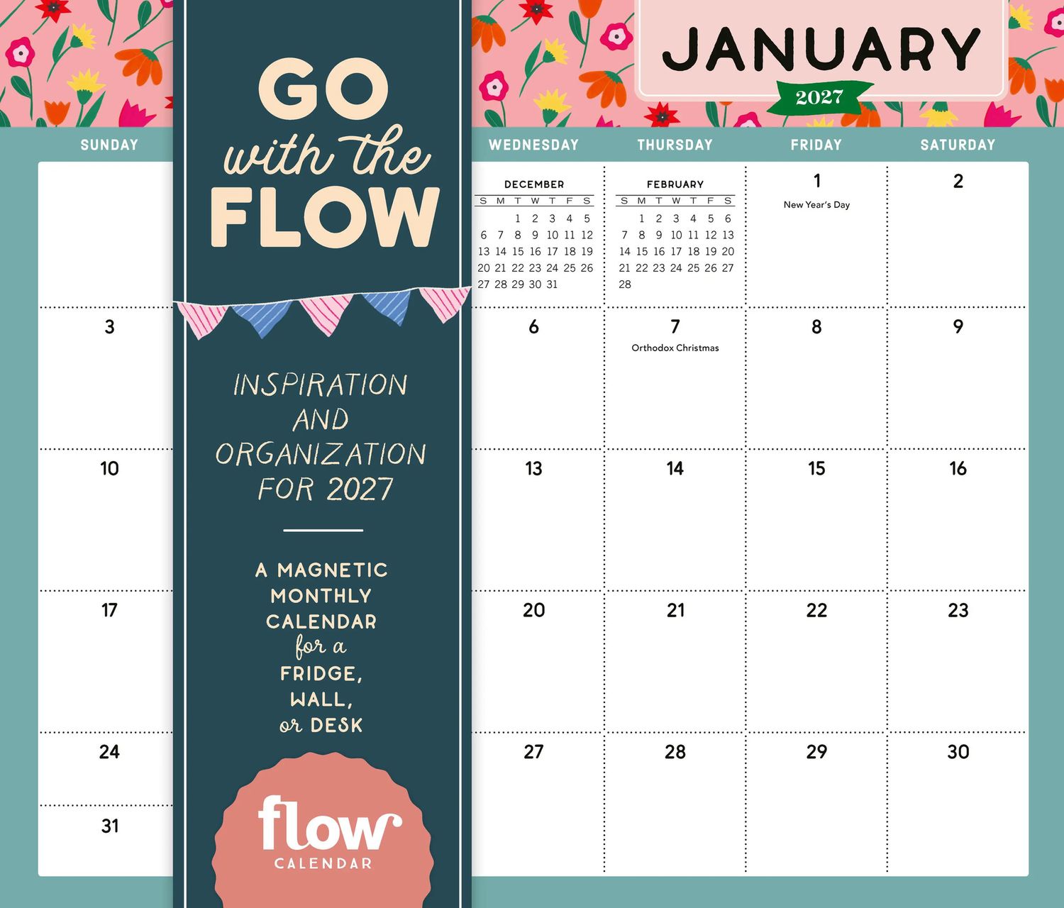 Workman Magnetic Wall Calendar - Go With the Flow