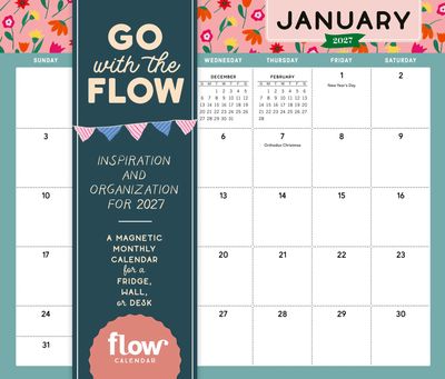 Workman Magnetic Wall Calendar - Go With the Flow