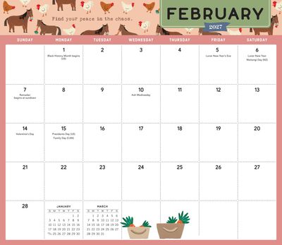 Workman Magnetic Wall Calendar - Go With the Flow