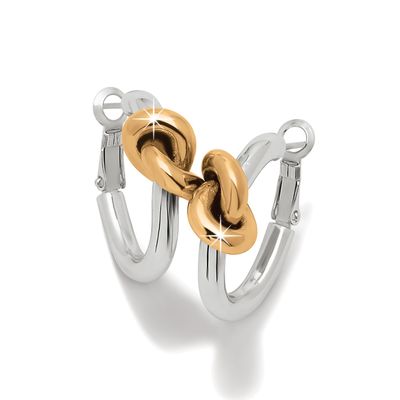 Brighton Interlok Single Knot Hoop Earrings, Two Tone