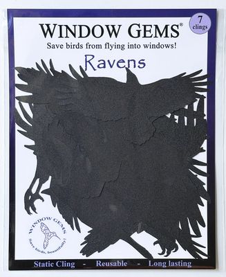 Window Gems Matte Black Window Cling - Raven