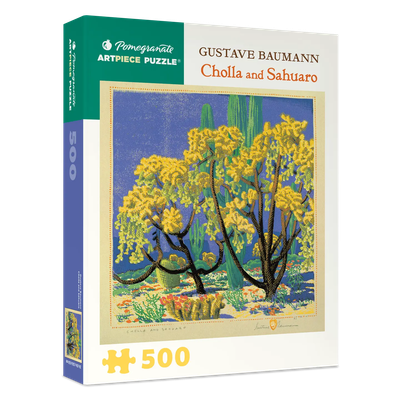 Pomegranate Puzzle, 500pc-Gustave Baumann: Cholla &amp; Sahuaro