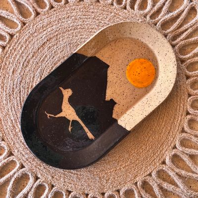Tough Kitty Designs Desert Silhouette Trinket - Roadrunner