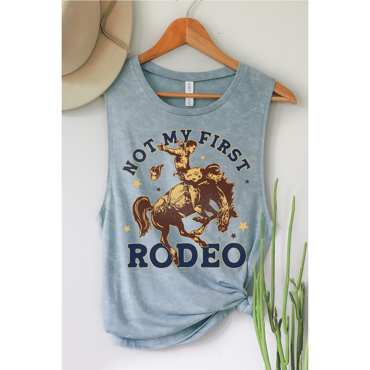 HRTandLUV Not My First Rodeo Women's Tank Top, Color: Vintage Blue, Size: Small