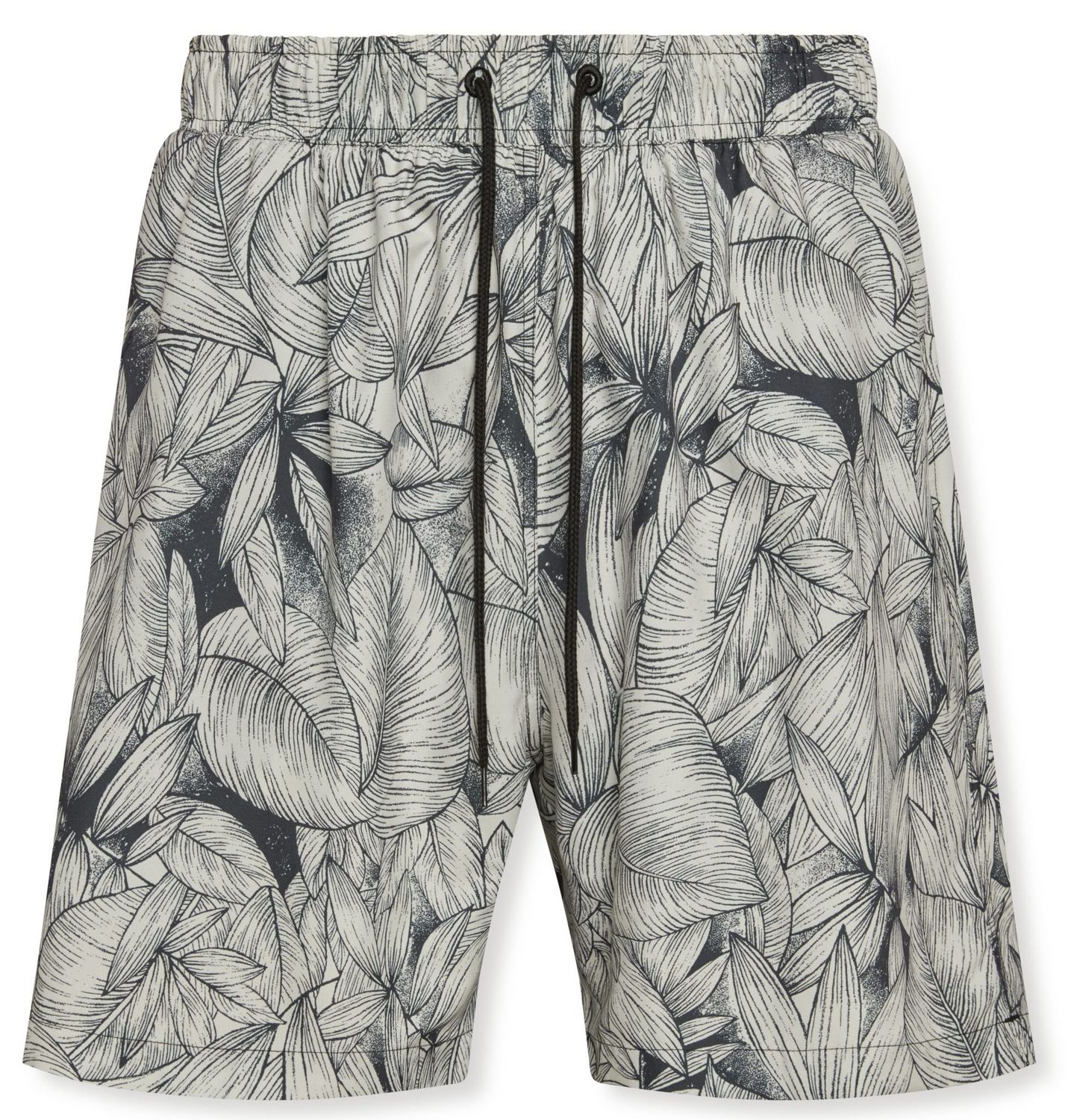 Bamboo Cay Grenada Leaves Men's Swim Short, Color: Black, Size: Small