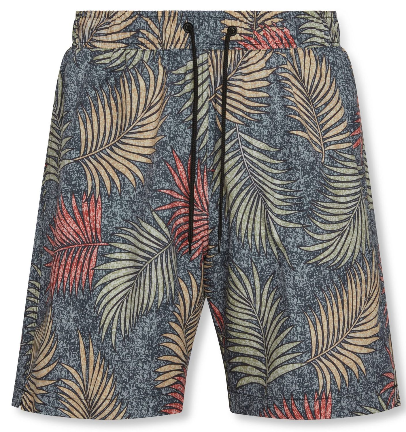 Bamboo Cay Salamanca Leaves Men's Swim Short, Color: Dark Black, Size: Small
