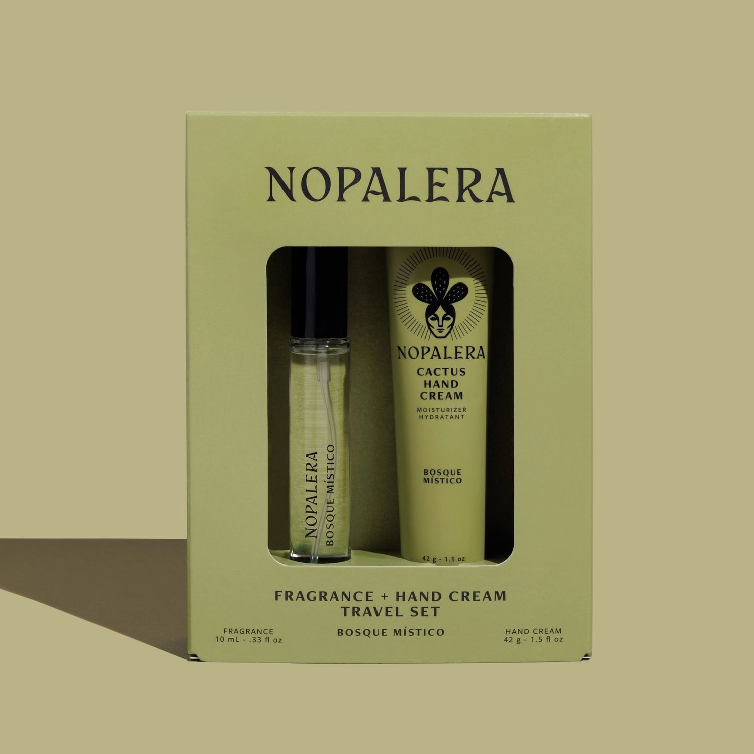 Nopalera Hand Cream &amp; Travel Fragrance Set, Scent: Bosque Mistico