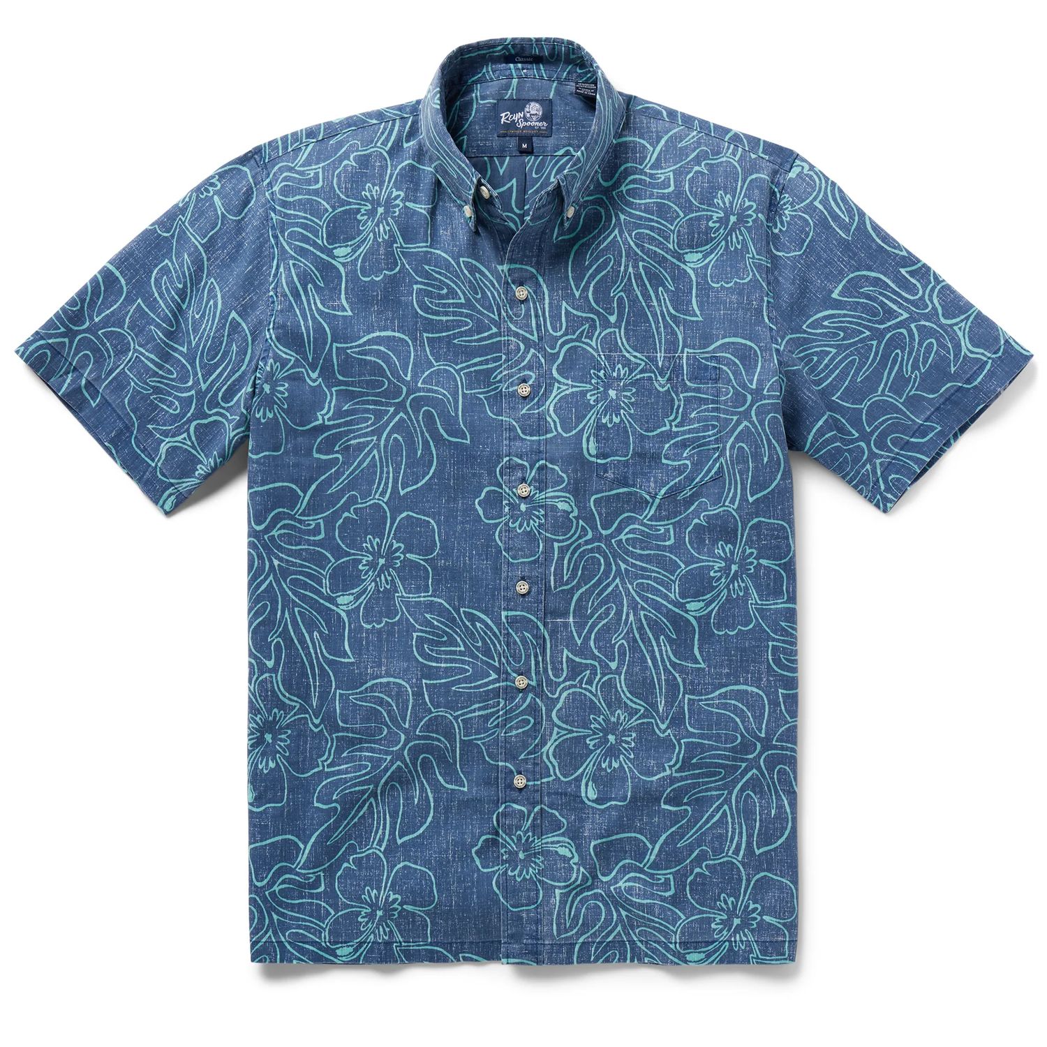 Monstera Ink - Button Front Men's Shirt, Color: Dress Blues, Size: Medium