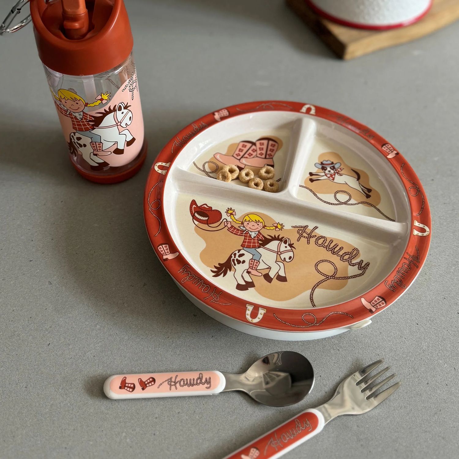 Sugarbooger Divided Suction Plate-Howdy Cowgirl