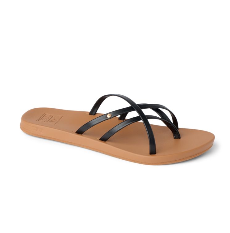 Reef Cushion Slim Haven Women's Sandals, Color: Black/Tan, Size: 6