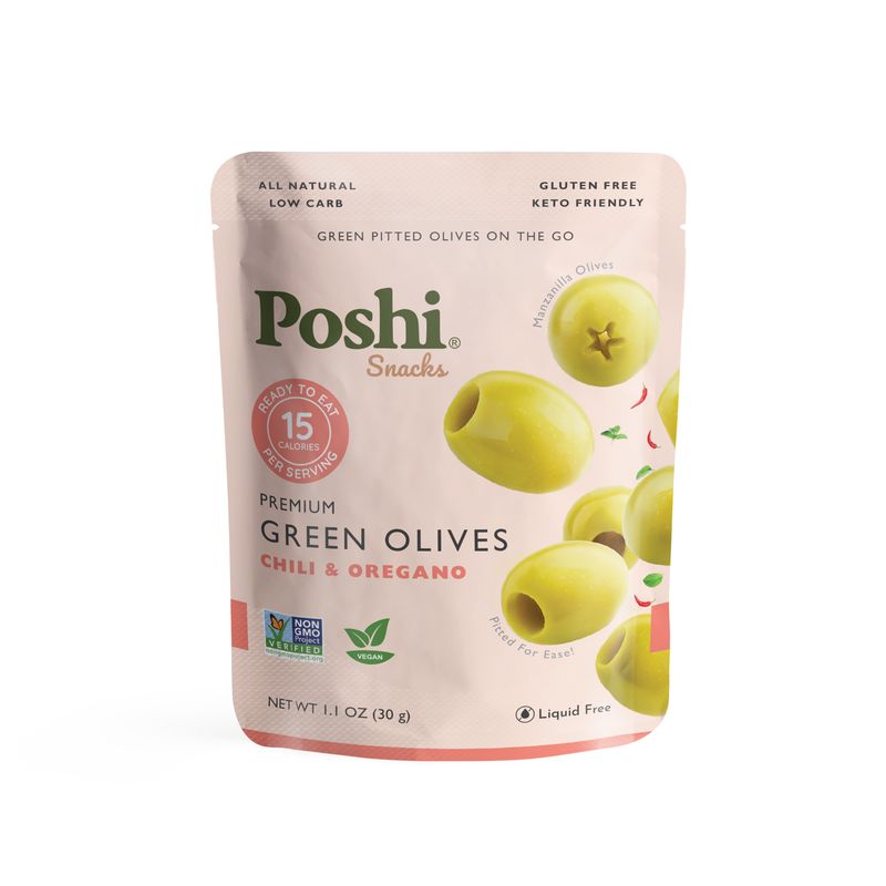 Green Olives with Chili &amp; Oregano, 1.1oz