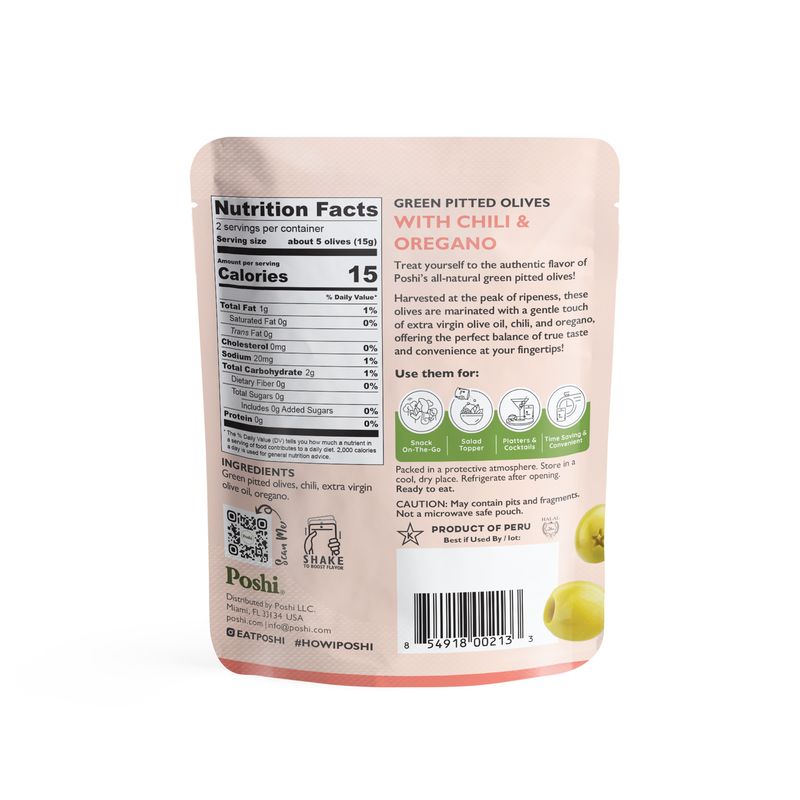 Green Olives with Chili &amp; Oregano, 1.1oz