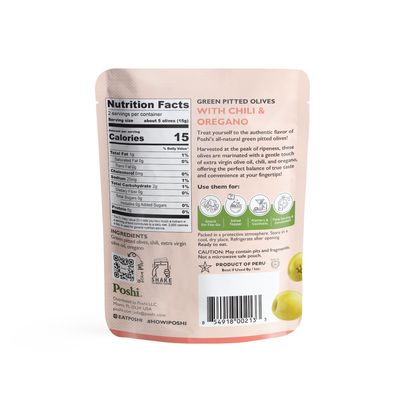 Green Olives with Chili &amp; Oregano, 1.1oz