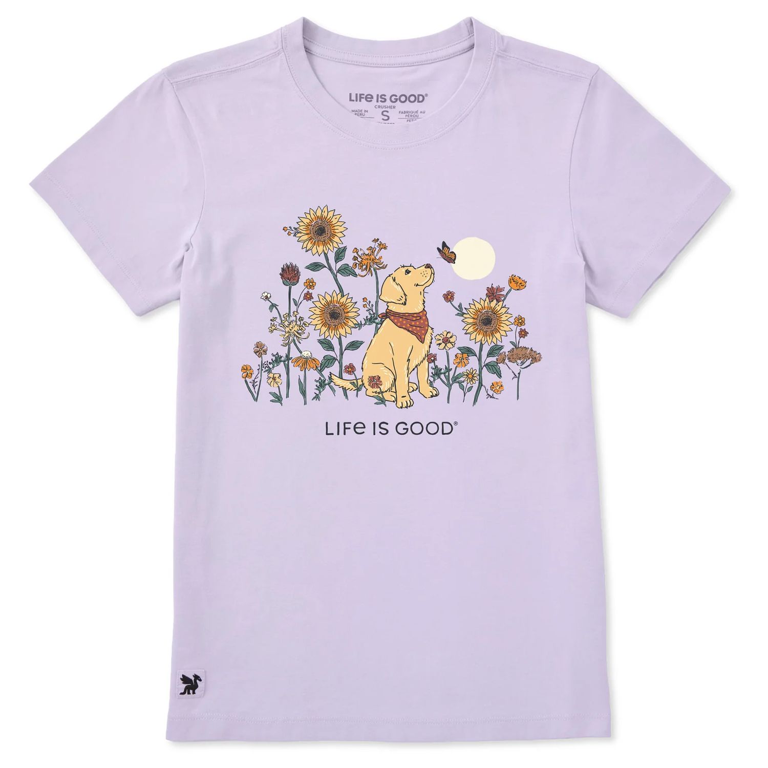 Life is Good Women's Bloom Buddy Short Sleeve Crusher Tee, Color: Alpine Purple, Size: Medium