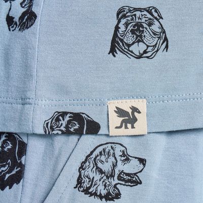 Life is Good Women's Dog Portrait Pattern Long Sleeve Lightweight Boxy Sleep Tee