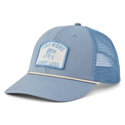 Life is Good Adult Unisex Fish More Patch Trucker Rope Hat