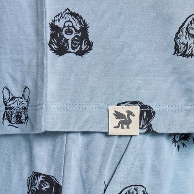 Life is Good Women's Dog Portrait Pattern Lightweight Boxy Sleep Tee