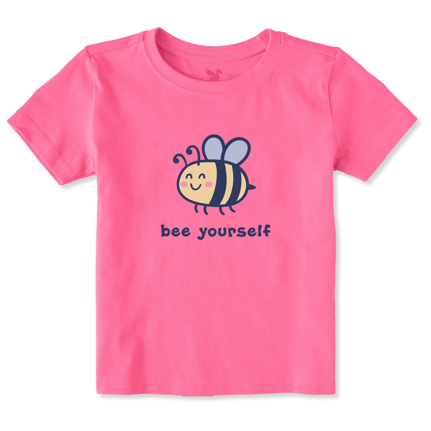 Life is Good Toddler Bee Yourself Short Sleeve Crusher Tee, Color: Watermelon Pink, Size: 18M