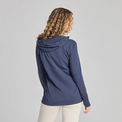 Life is Good Women's Sunflower Field Long Sleeve Crusher-Lite Hooded Tee