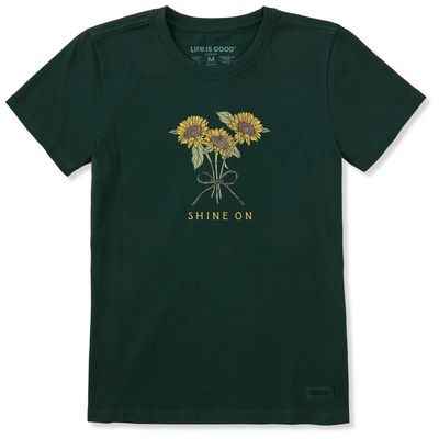 Life is Good Women's Shine On Sunflower Trio Short Sleeve Crusher Tee