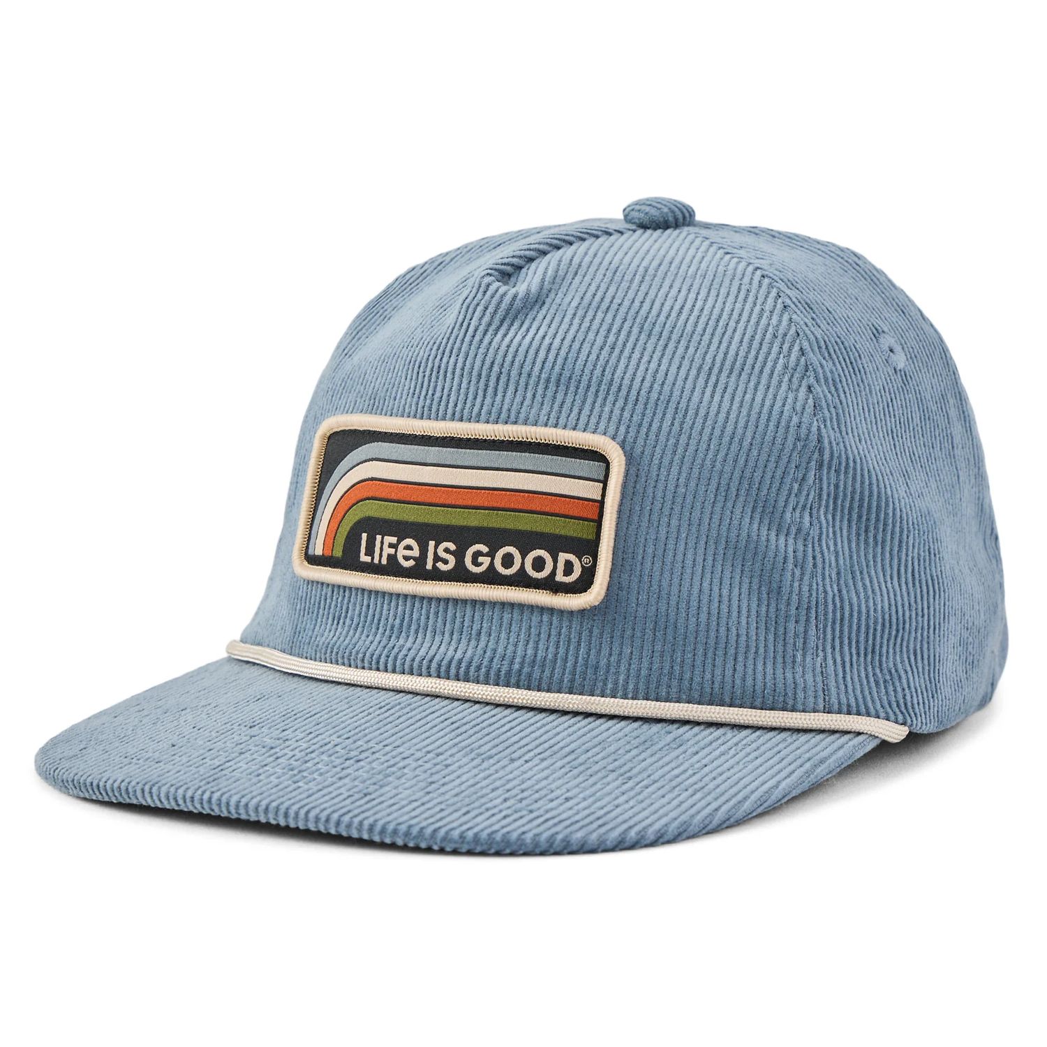 Life is Good Adult Unisex LIG Stripes Patch Corduroy Rope Hat, Color: Slate Blue, Size: OS
