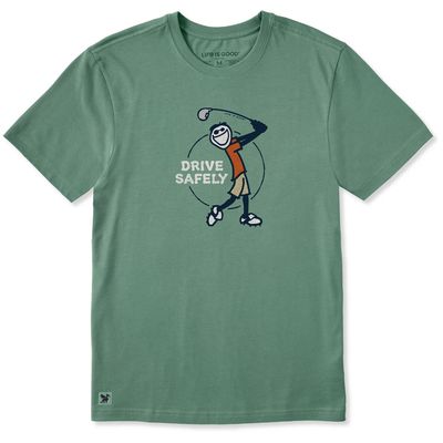 Life is Good Men's Jake Golf Drive Safely Short Sleeve Crusher Tee