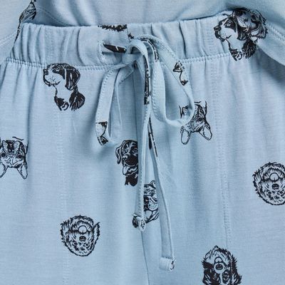 Life is Good Women's Dog Portrait Pattern Lightweight Sleep Pant