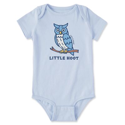Life is Good Infant Little Hoot Owl Short Sleeve Crusher Baby Bodysuit