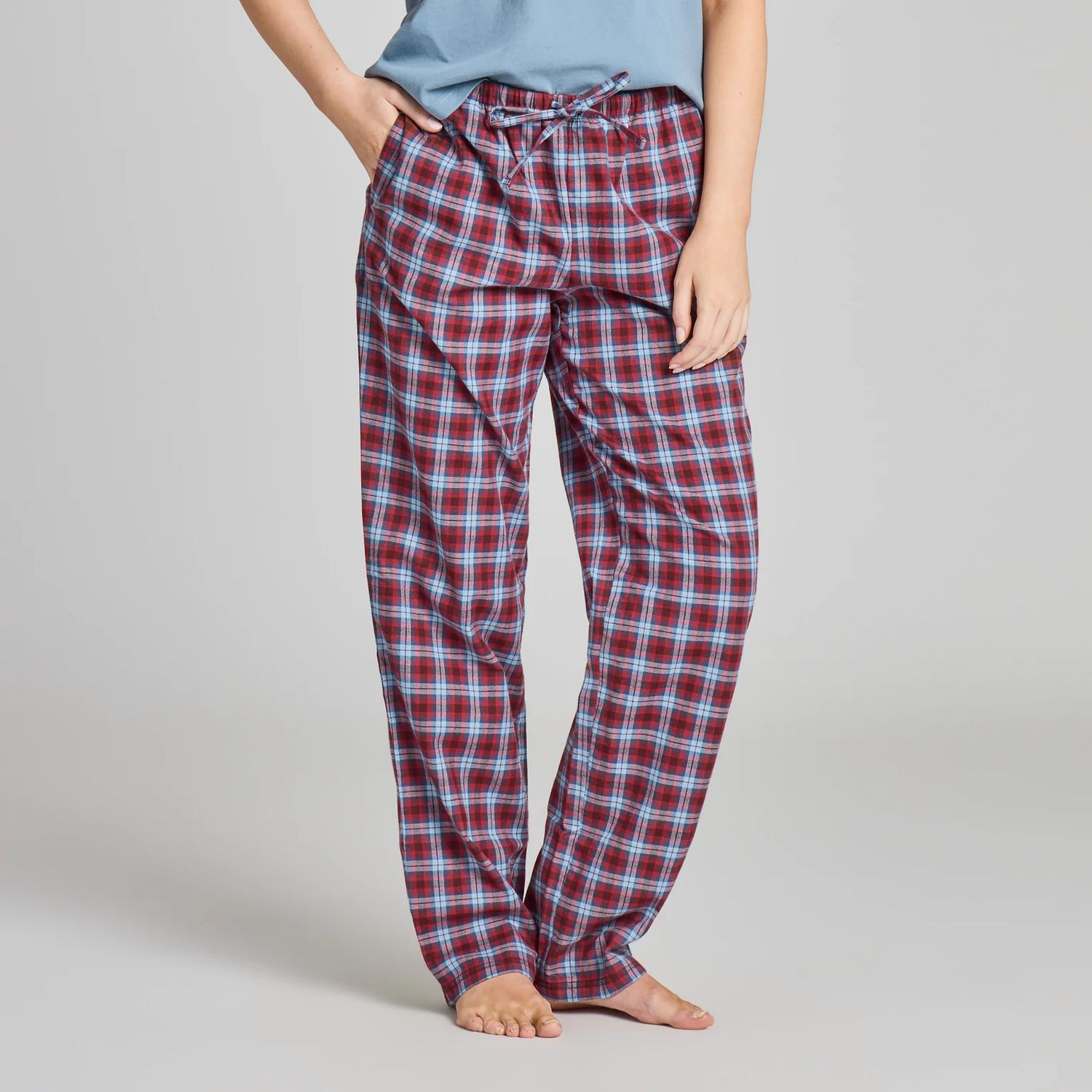 Life is Good Women's Deep Burgundy Check Plaid Classic Sleep Pant, Color: Deep Burgundy, Size: XS
