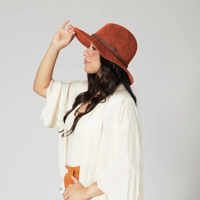Any Day Fedora Hat - Knit w/Braided Trim