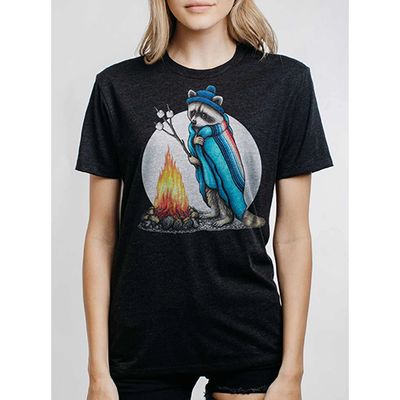Curbside Clothing Men's Unisex Tee, Roasting Raccoon